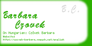 barbara czovek business card