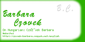 barbara czovek business card